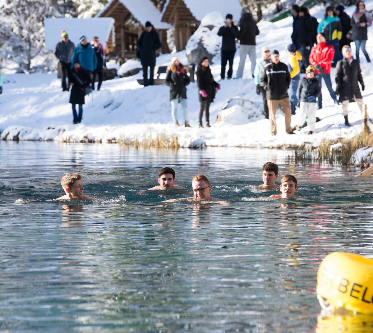  Ice swimming in the Blausee in Switzerland