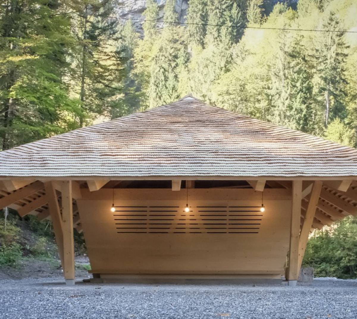 Wasserhaus am Blausee in der Schweiz